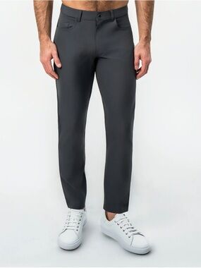 State & Liberty Athletic Fit Stretch Tech Chino Charcoal Size 32
